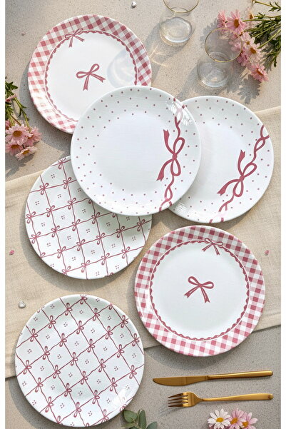 ers erbaşlar Fiyonk Lüx Seramik 6 Kişilik Pasta Seti Pasta Tabağı ( 20 cm)