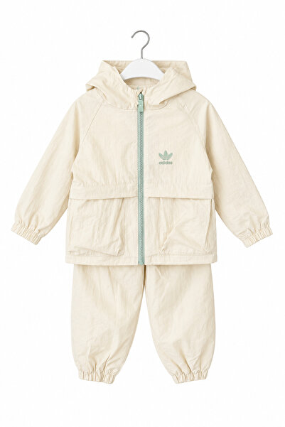 NOBLEKIDS Children's Hooded Parachute Fabric Tracksuit Set Cream