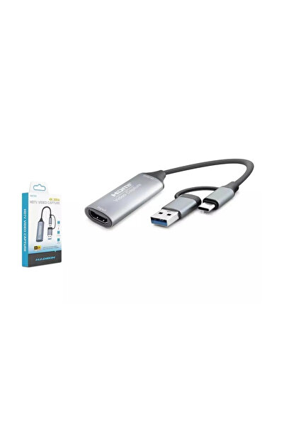 HADRON Hdx7856 HDMI Video Capture Type-C+Usb3.0 4K 30Hz Gray