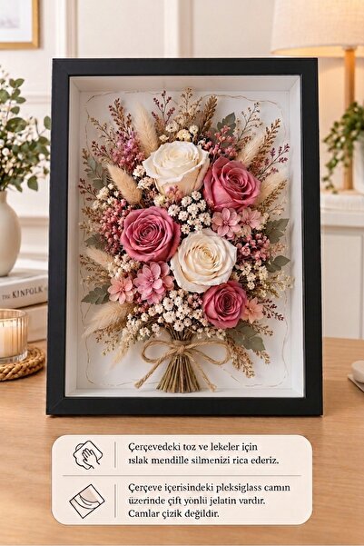 Verda Çerçeve 30x40X6 Cm Derin Siyah Özel Gün Çiçekleri Için Anı Çerçevesi! G...