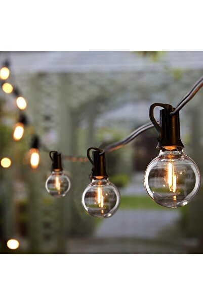 LUKBAY Ghirlanda Luminoasa Decorativa LED, 26m, 50+2 becuri LED G40 incluse, antisoc, Craciun, Terasa