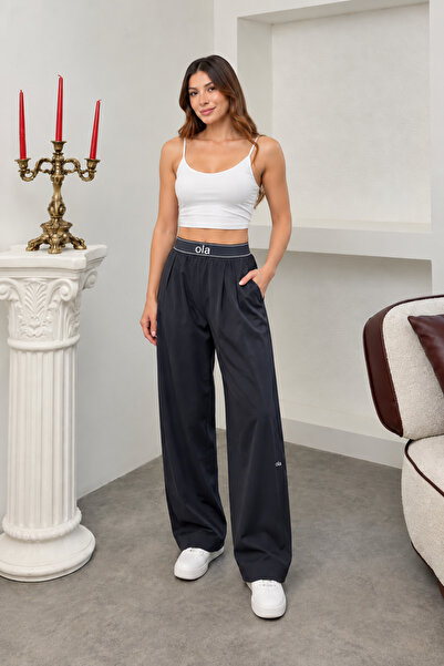 Focus Light Women's Wide Leg Baggy Sweatpants with Elastic Waist and Pockets