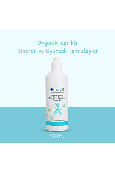 Ecos3 Organik İçerikli Biberon Oyuncak Emzik Temizleyici, Vegan Sertifikalı, ...