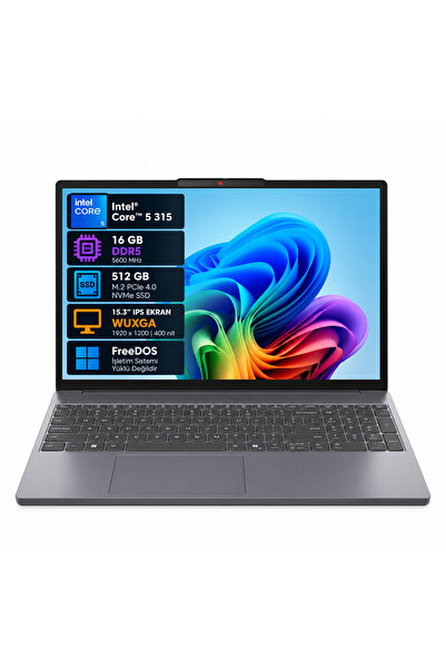 LENOVO Ideapad Slim 3 83RR00JCTR Intel Core 5-315 16GB 512GB SSD 15.3" IPS Fr...