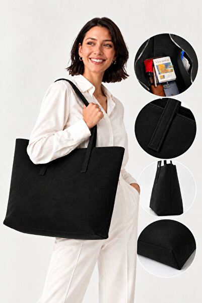 Mojeva Dora Nubuck Waterproof Large Size Women's Hand and Shoulder Bag