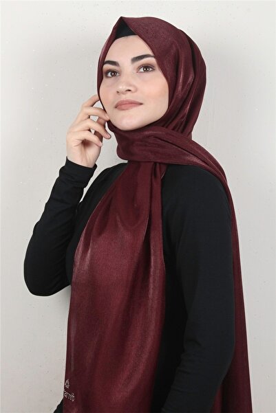 PİRAMİT Elizya Simli Şal 4000-46 Bordo
