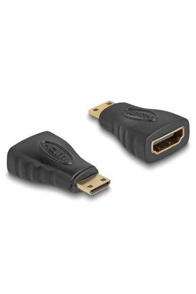 DELOCK αντάπτορας mini HDMI σε HDMI 65244, gold plated, μαύρος