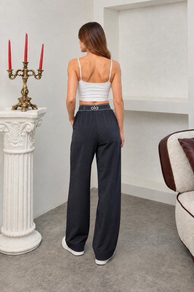 Focus Light Women's Wide Leg Baggy Sweatpants with Elastic Waist and Pockets