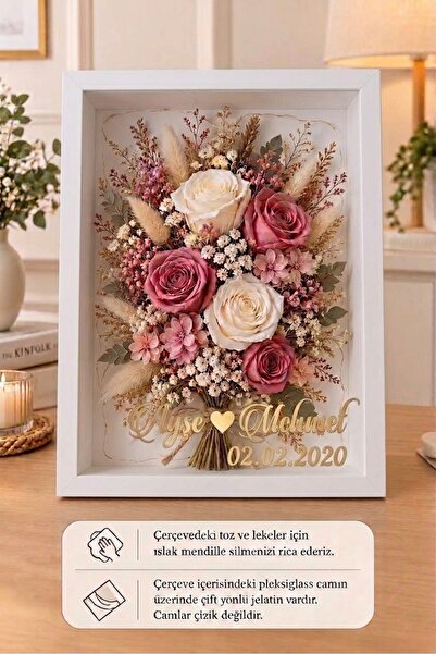 Verda Çerçeve 30x40 Cm 8 Cm Derin Beyaz Gül Anı Çerçevesi! Gül Kutusu-hkm Tic...