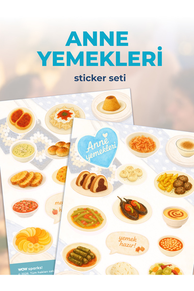 Anne Yemekleri Mini Sticker Seti - 2 Sayfa
