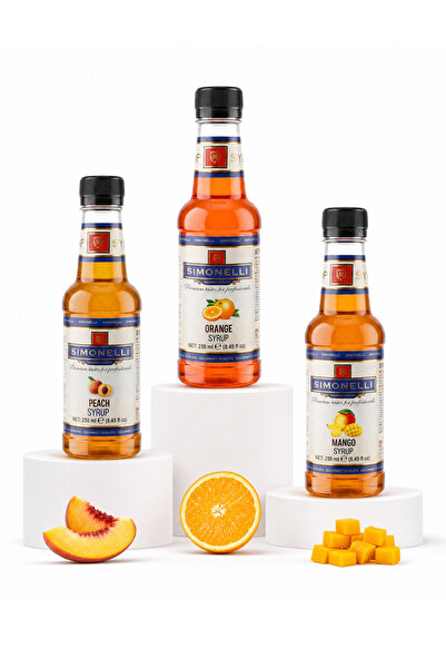 Simonelli Tropikal ve Narenciye Kahve ve Kokteyl Şurup Seti (3 x 250 ml) – Şe...