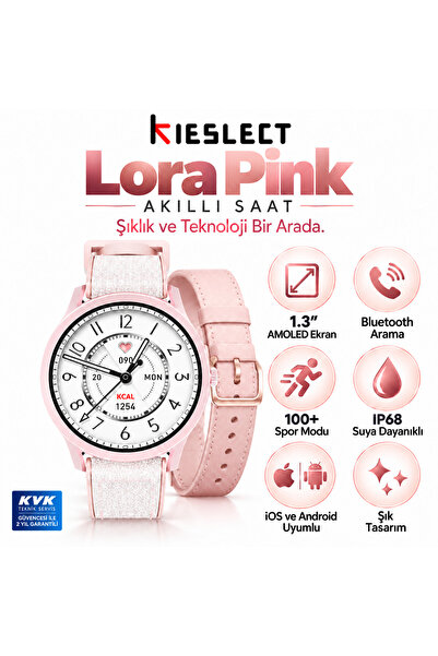 Kieslect Lora Pembe Sesli Asistan Ve Arama Özellikli Akıllı Saat