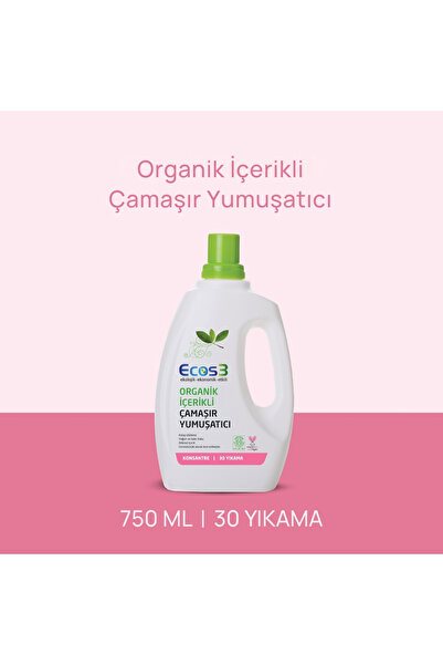 Ecos3 Organik İçerikli Çamaşır Yumuşatıcı, Vegan Sertifikalı, Bitkisel, Extra...