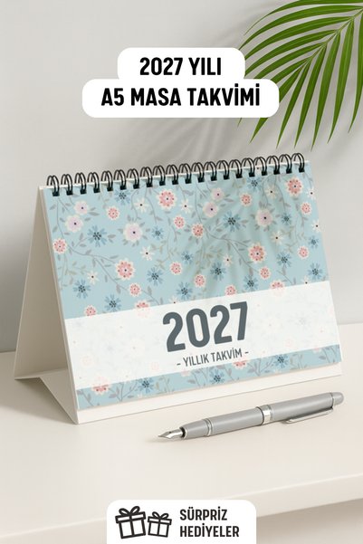 Eldesen Tasarım 2027 Masa Takvimi Spiralli A5 (21X16CM) Büyük Boy / Resmi Tat...