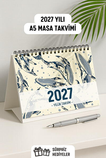 Eldesen Tasarım 2027 Masa Takvimi Spiralli A5 (21X16CM) Büyük Boy / Resmi Tat...