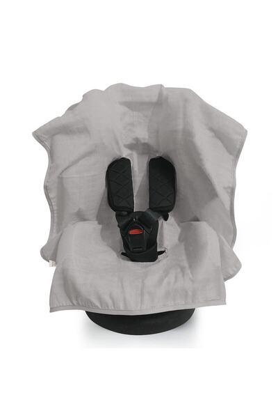Generic Brand 100% Cotton Muslin Stroller Cotton Gray Car Seat Cover