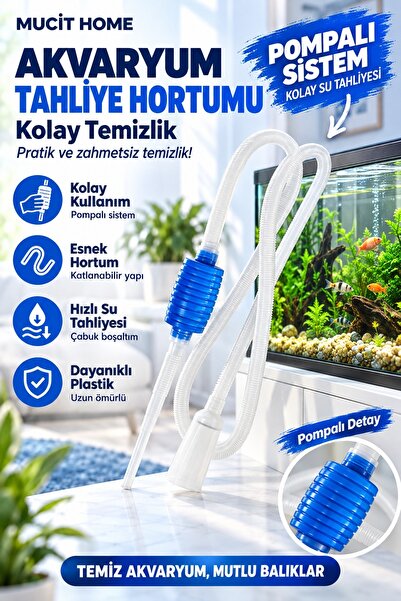 mucit home Akvaryum Su Tahliye Hortumu Kolay Akvaryum Temizleme