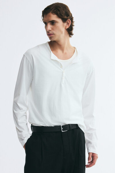 H&M Henley Üst Relaxed Fit