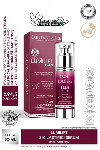 SAINT DE LUMIERE LUMILIFT Gözenek, Siyah Nokta ve Yaşlanma Karşıtı, Dolgunlaştırıcı Serum 30 ml