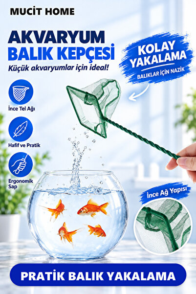 mucit home Akvaryum Ve Fanus Kepçesi Balık Yakalama Tel Kepçe