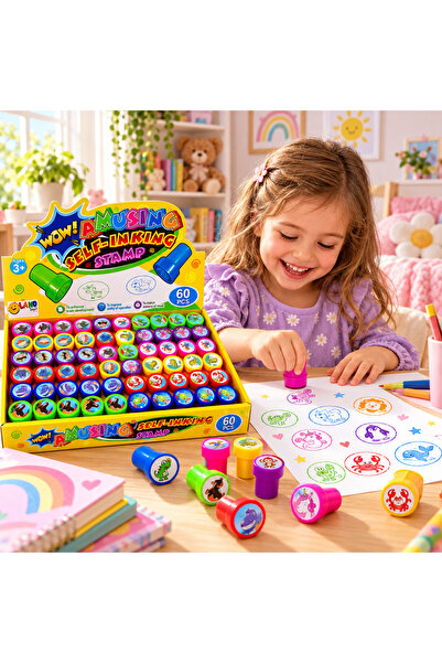 ideal STORE Set 60 de Stampile de Jucarie cu Animal Print idealSTORE, Usor De...