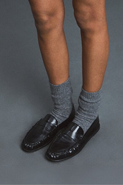 Stradivarius Leather effect penny loafers