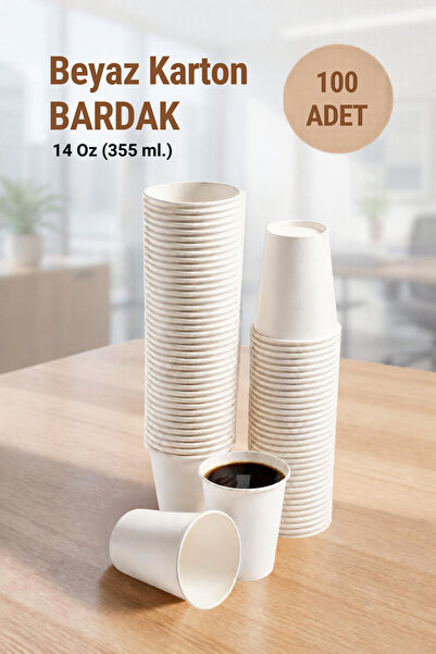Arnes Karton Bardak Beyaz 14 oz - 100 adet