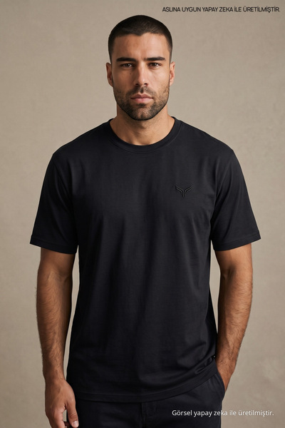 Maccali Ανδρικό μπλουζάκι Trend Crew Neck Basic σε μαύρο χρώμα