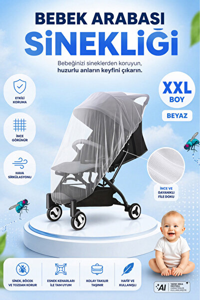Morpheus Home Beyaz Bebek Arabası Sinekliği Tüm Bebek Arabası & Puset Modelle...