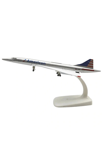 OEM Model de avion American Airlines Concorde, metal, 20 cm, scară 1:300