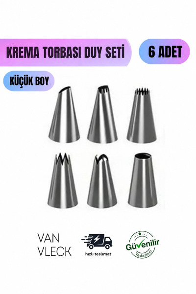 VAN VLECK 8 Parça Krema Torbası Duy Seti – 6 Farklı Şekilli Duy ve 2 Bağlantı...