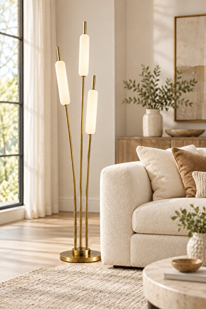 Apliqa Cora 3'lü Gold 36 Watt Led Lambader