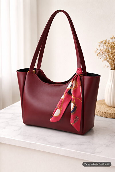 Judour Bags Kadın Fularlı Fermuarlı Ve Çıtçıt Kapamalı Shopper El Ve Omuz Çan...