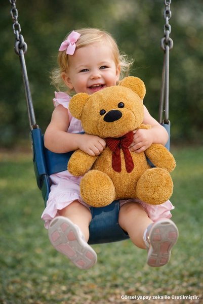 Pababo 50 cm Sitting Plush Teddy Bear with Bow Tie – Soft Textured Adorable Bear