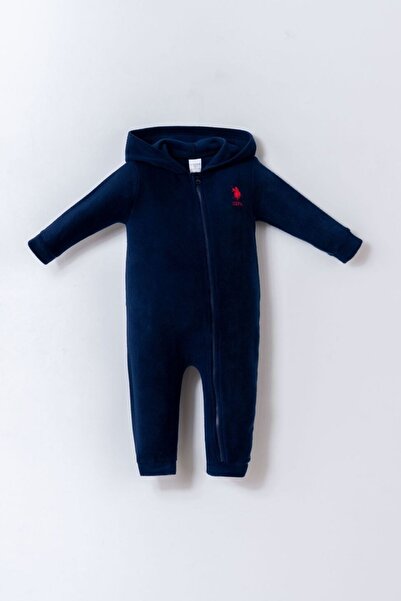 U.S. Polo Assn. 9-36 Months Licensed Us Polo Assn Baby Boy Jumpsuit-Navy Blue