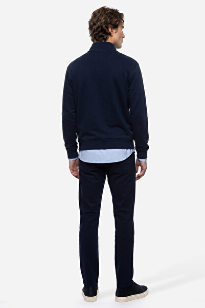 Mudo Erkek Lacivert Comfort Fit Fermuarlı Dik Yaka Sweatshirt