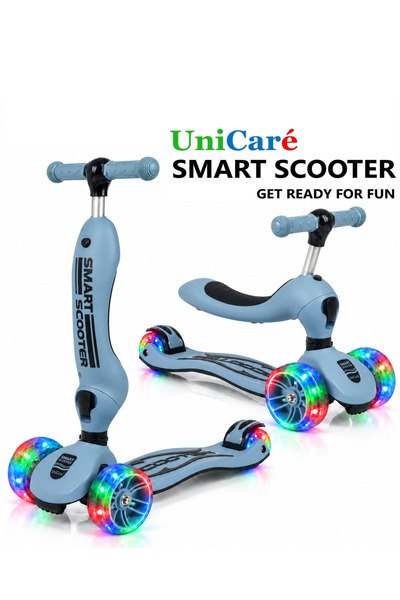 UniCare Smart Oturaklı Çocuk Scooter 3 Tekerlekli Led Işıklı Scooter Yüksekli...