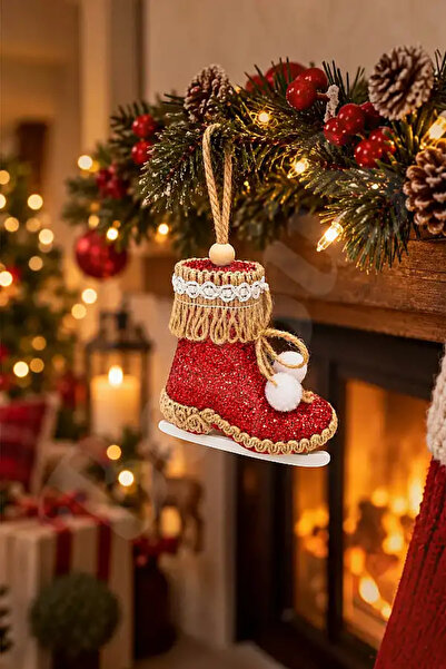 BeySüS Christmas Tree Ornament Red Skates 12 cm