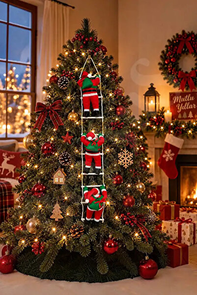 BeySüS Yılbaşı Tırmanan Noel Baba 125 cm 3lü