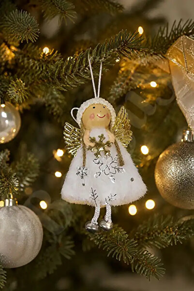 BeySüS Yılbaşı Kar Meleği Gold Kar Taneli 13 cm