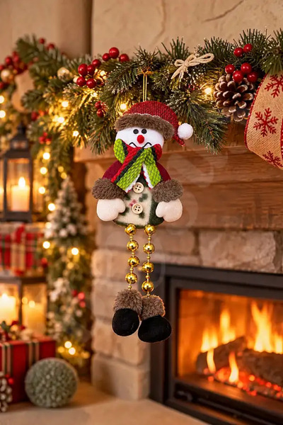 BeySüS Christmas Pine Tree Ornament Snowman Gold Foot Byl0015