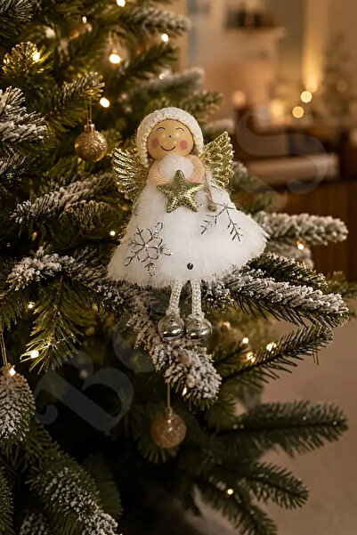 BeySüS Christmas Snow Angel with Gold Star Pattern 13 cm