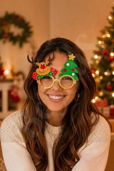 BeySüS New Year Glasses Deer Pattern Coffee Byl0010