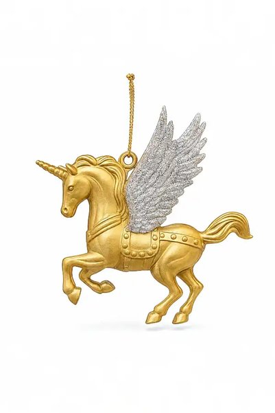 BeySüS Ornament de brad de Crăciun Unicorn Ornament suspendat Auriu 10 cm