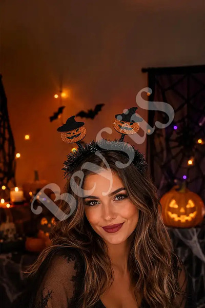BeySüS Halloween Witch Hat Pumpkin Swinging Crown
