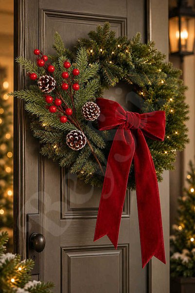 BeySüS Ornament pentru brad de Crăciun 60 cm Ramă de kokina cu conuri