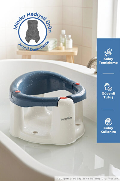 Babyjem Önden Açılır Mama Sandalye Oturağı Ve Minderi - 2 ' Li Set İndigo Mavi