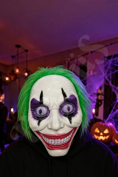 BeySüS Halloween Green Haired Clown Mask