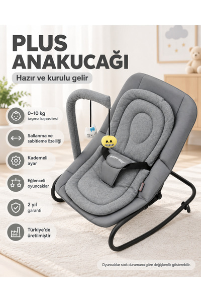 Happy Baby Plus Anakucağı - Hazır Kurulu Gelir - Kademeli - Sallanır - Sabitl...