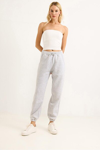 Juuuj Gray Three-Thread Fabric, Elastic Waist and Cuffs, Comfortable Fit, Com...